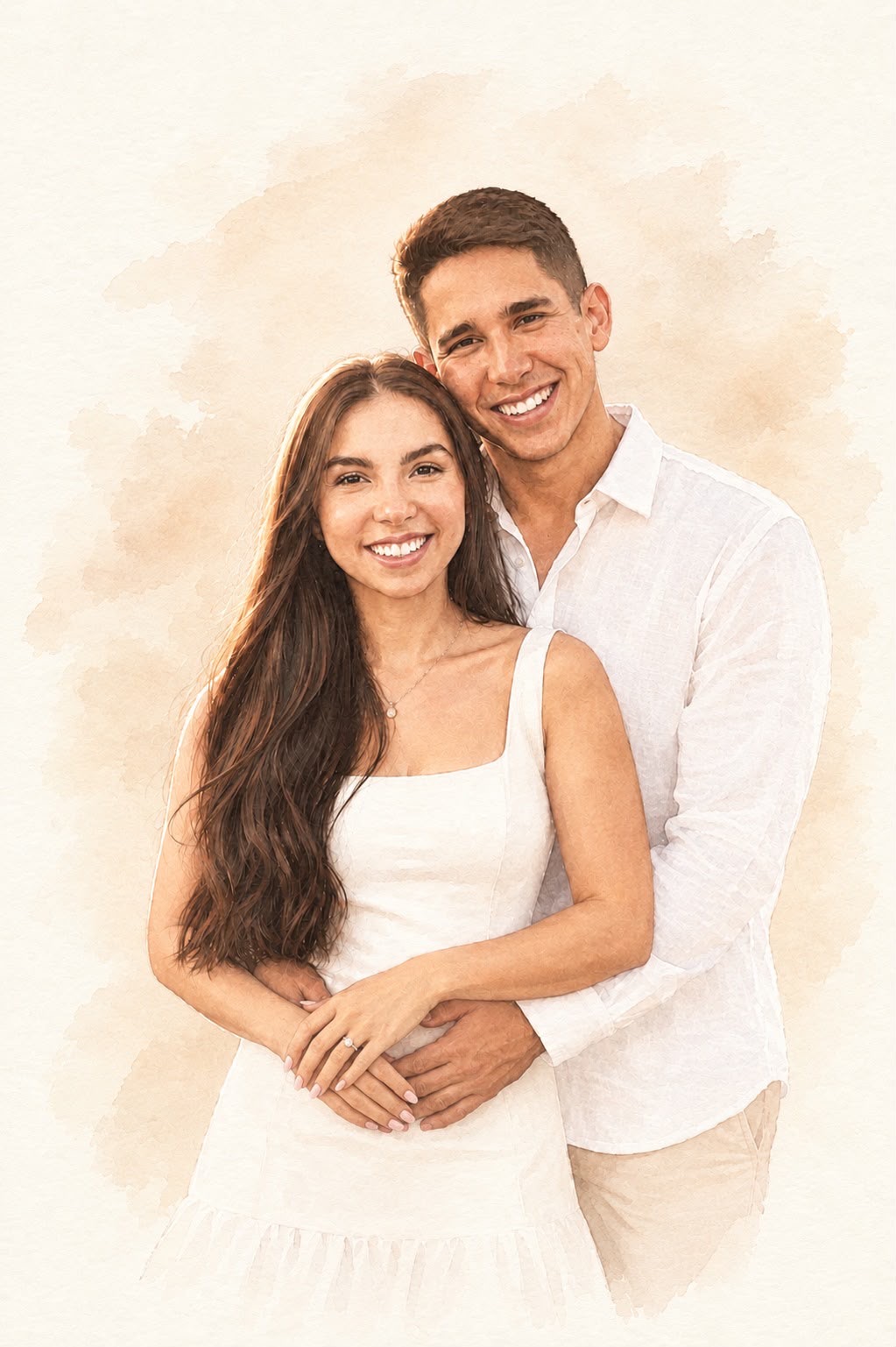 Ana Lucia e Ricardo juntos, sorrindo